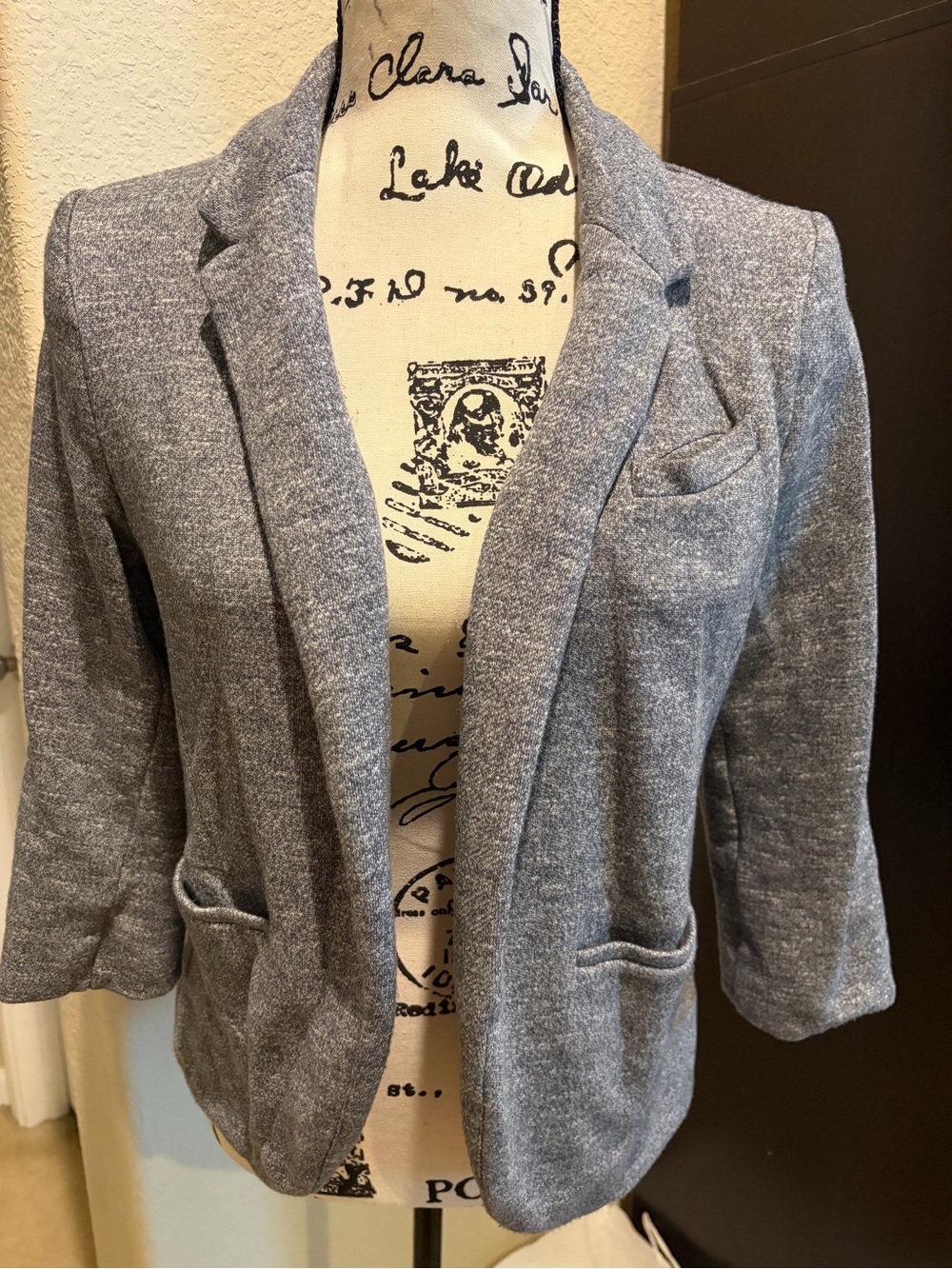 LC Lauren Conrad Heather Gray Knit Blazer Jacket
